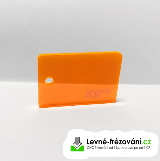 Plexisklo oranžová FLUO 013 - 2000 x 1000 - 3 mm - 740x420 mm-d