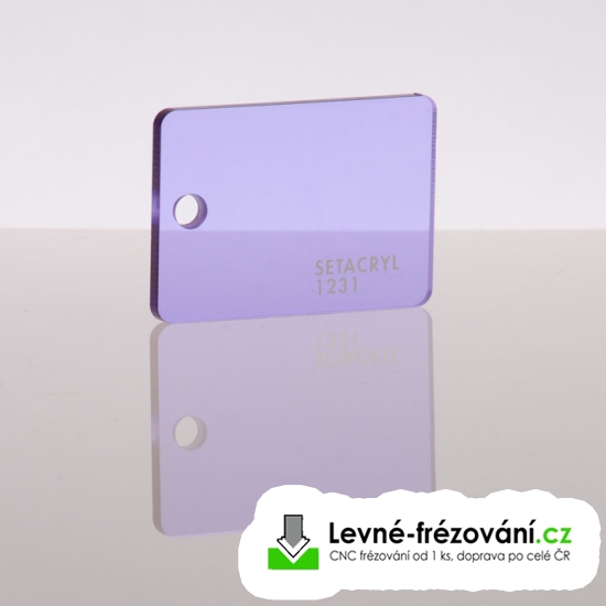 Plexisklo fialová průhledná 011 - 2000 x 1000 - 3 mm - 740x420 mm