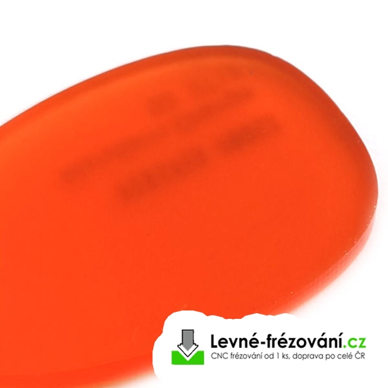 Plexisklo oranžová pískované, průhledné - 2000 x 1000 - 3 mm