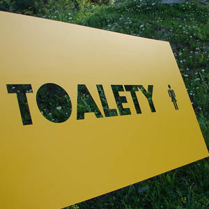 Nápis na dveře ze žlutého laminátu Nápis na dveře ze žlutého laminátu